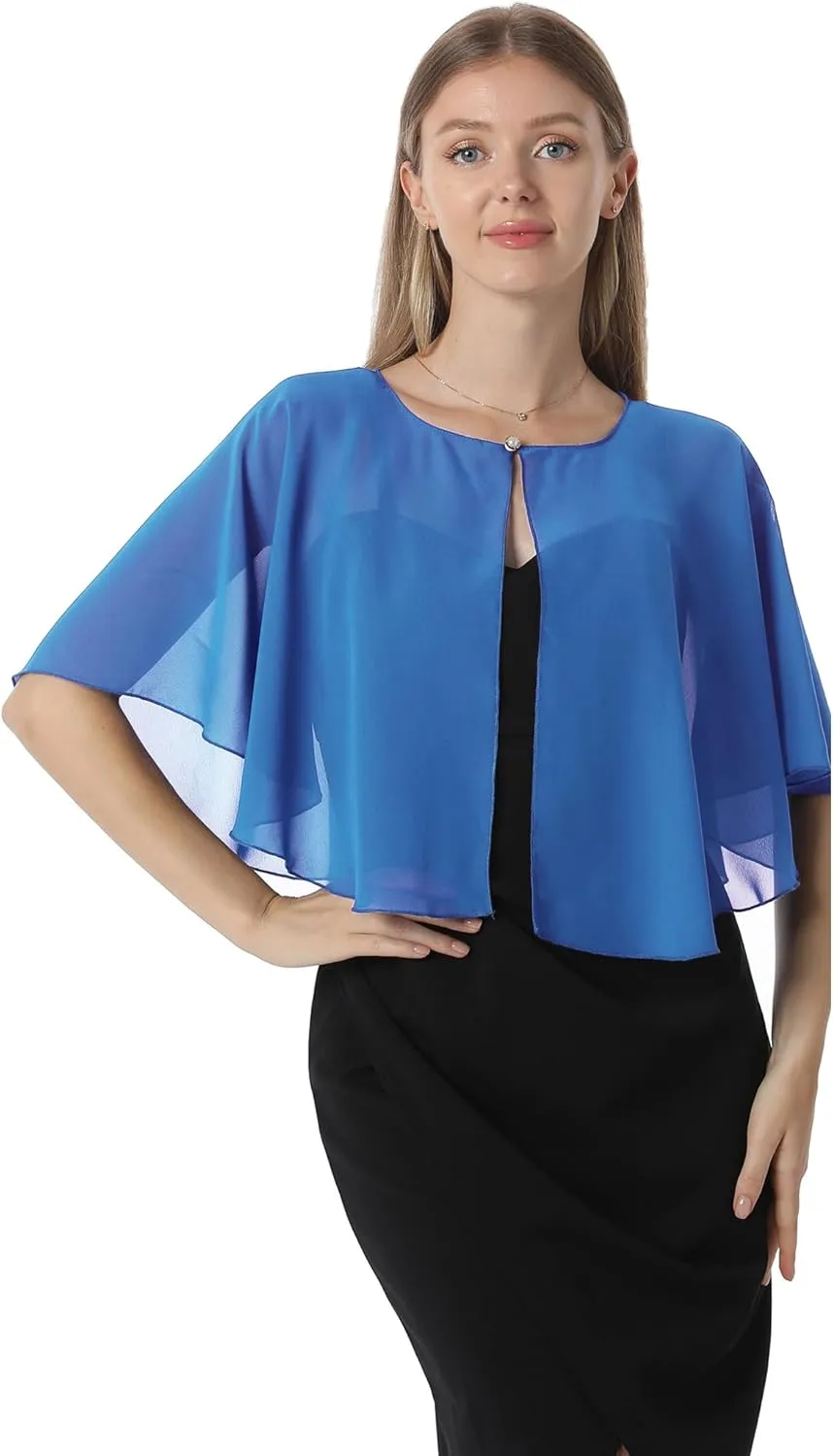 Chiffon Capelet Soft capes Shawls and Wraps for Evening Dress Wedding Cape 1920s shawl accessories for women flapper Cover Up