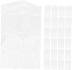 Clothes Storage Bag 25pcs Plastic Cover Hanging Garment Bag Portable for Travel Dry Cleaning