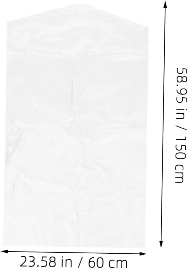 Clothes Storage Bag 25pcs Plastic Cover Hanging Garment Bag Portable for Travel Dry Cleaning