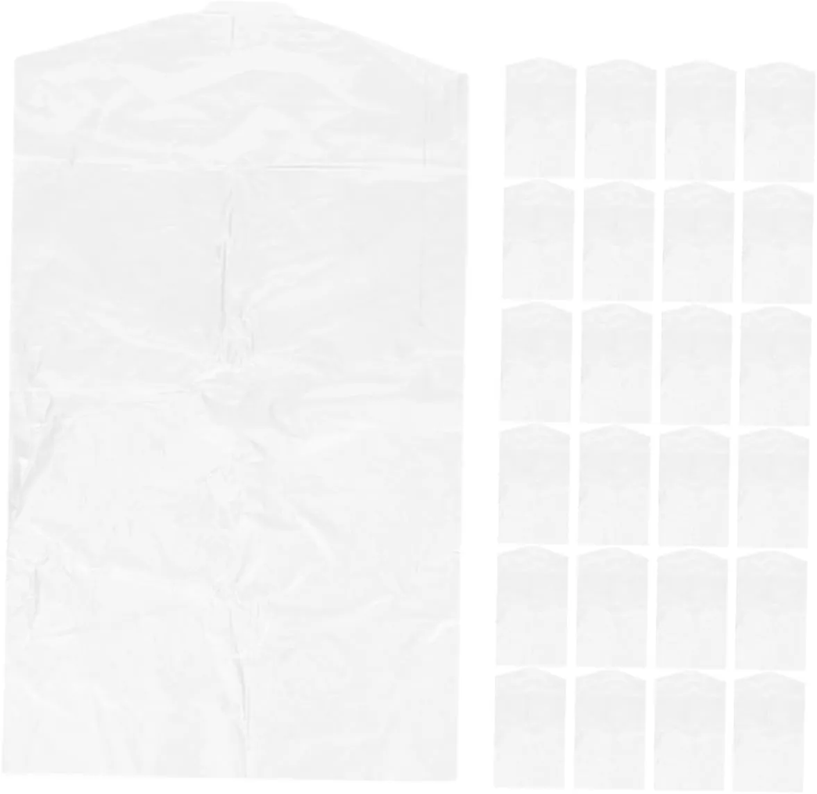 Clothes Storage Bag 25pcs Plastic Cover Hanging Garment Bag Portable for Travel Dry Cleaning