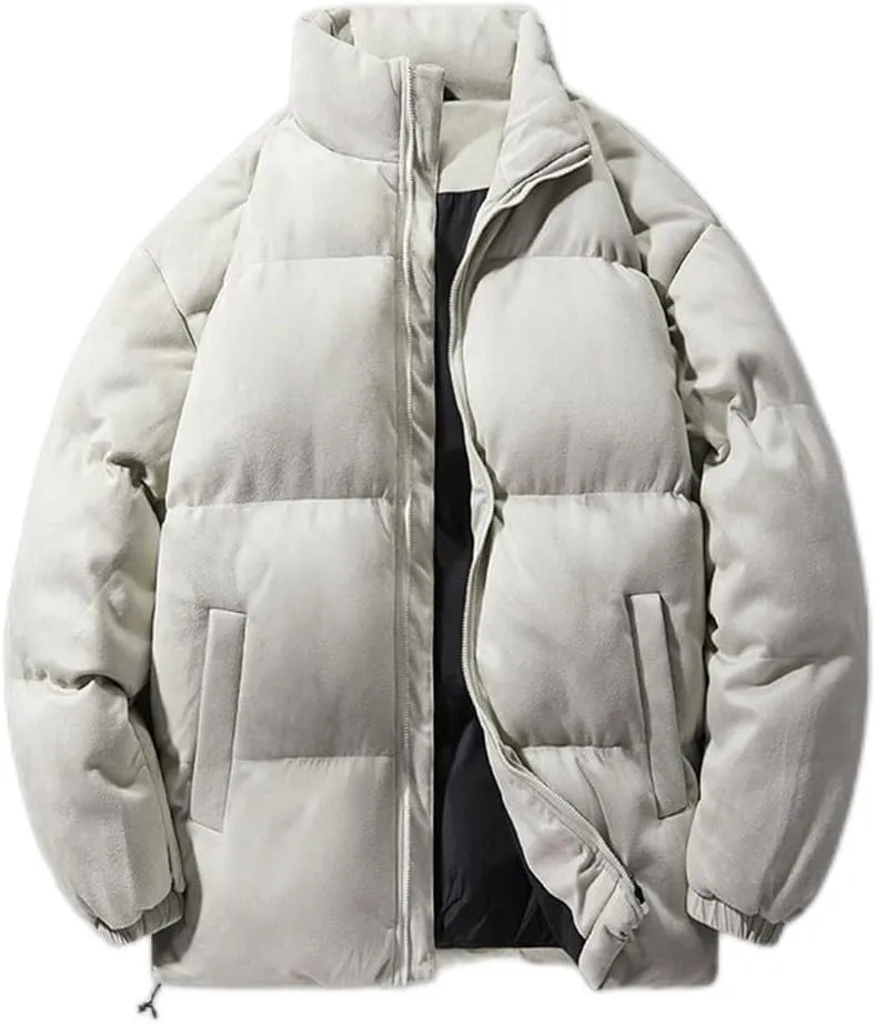 Coat Thickened Cotton-Padded Jacket Down Jacket Cotton-Padded Men's Winter Couple Cotton-Padded Coat(X-Large)