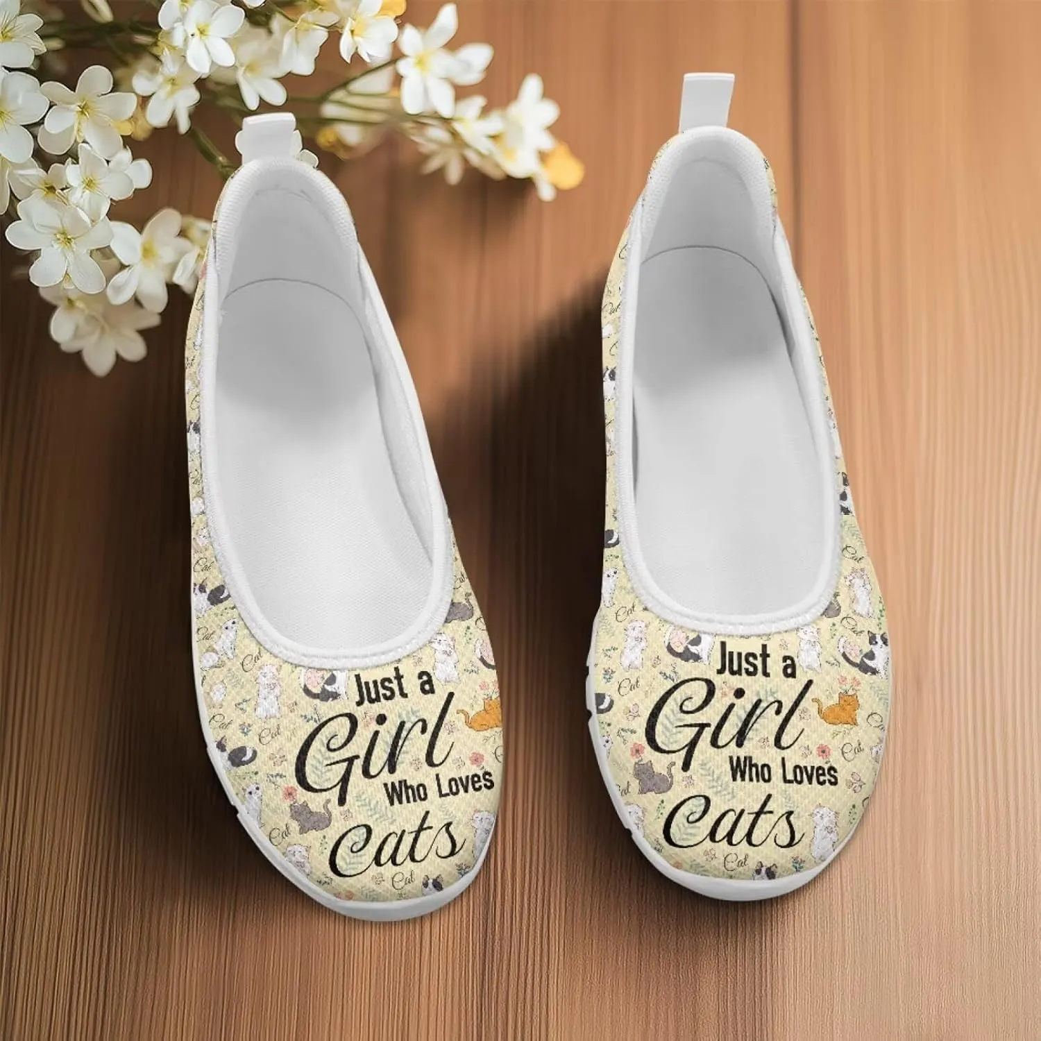 Coloranimal Flats for Women Loafers Shoes Walking Shoes Mesh Flats Athletic Shoes Casual Flats Comfortable Travel Shoes Slip On Flats