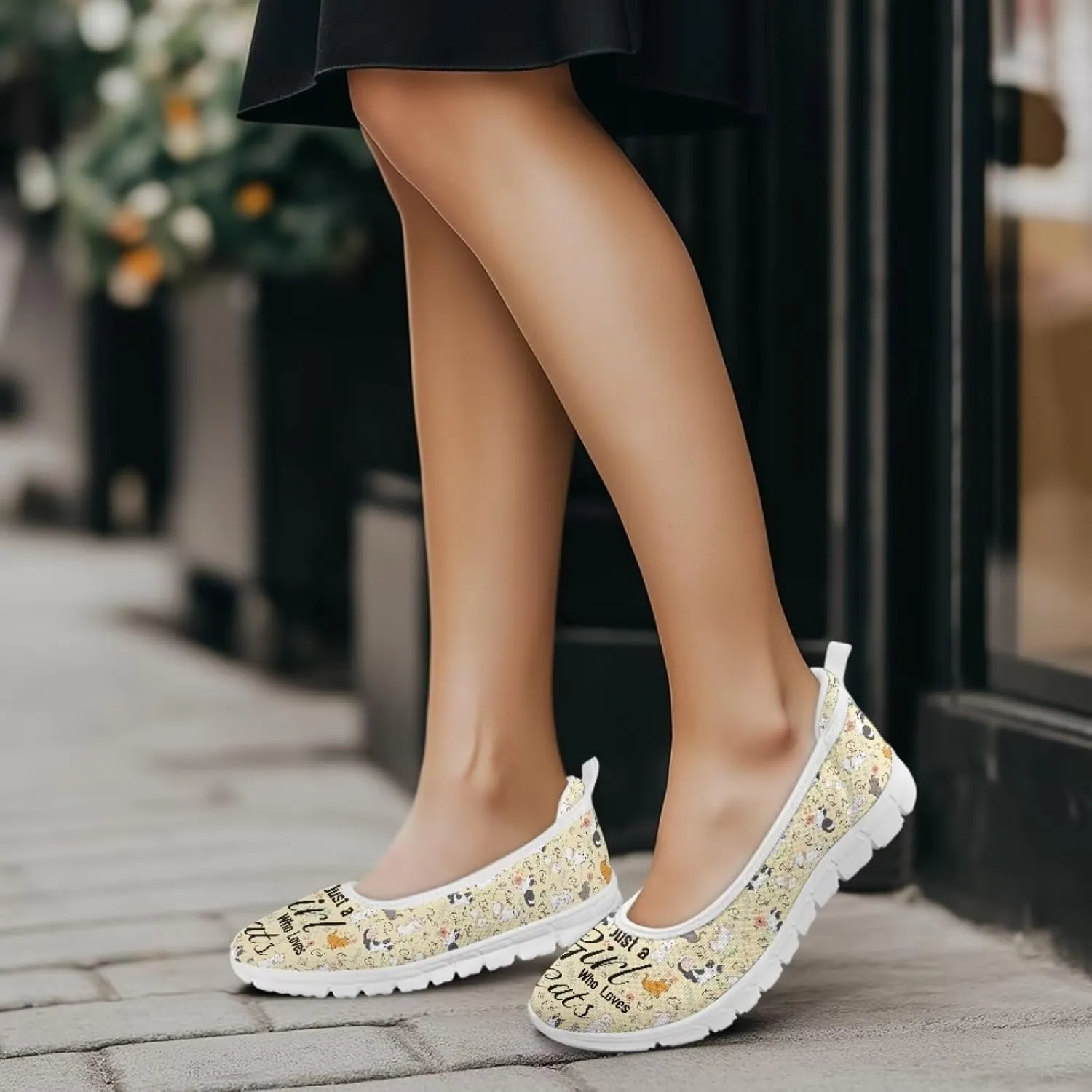 Coloranimal Flats for Women Loafers Shoes Walking Shoes Mesh Flats Athletic Shoes Casual Flats Comfortable Travel Shoes Slip On Flats
