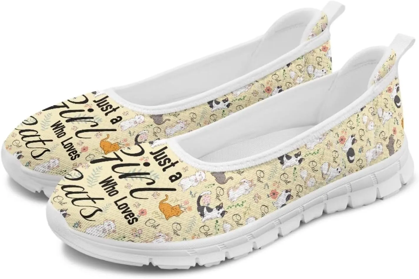 Coloranimal Flats for Women Loafers Shoes Walking Shoes Mesh Flats Athletic Shoes Casual Flats Comfortable Travel Shoes Slip On Flats