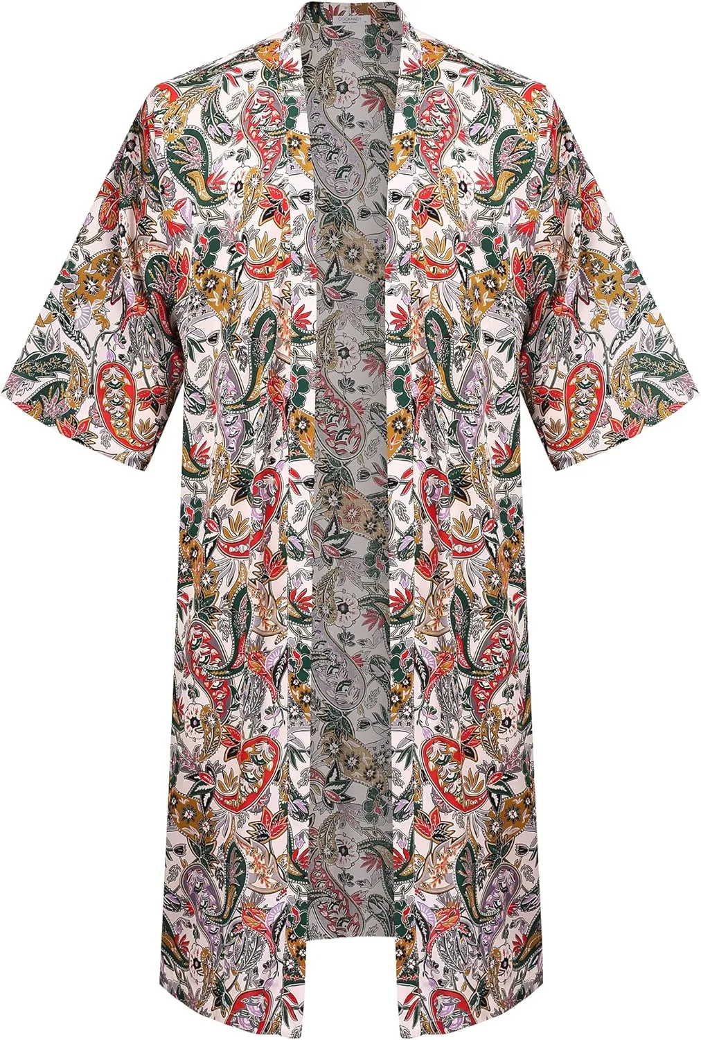 COOFANDY Men's Lightweight Kimono Robe Jacket Printed Japanese Style Bathrobes Casual Open Front Long Cardigan Coat Outwear