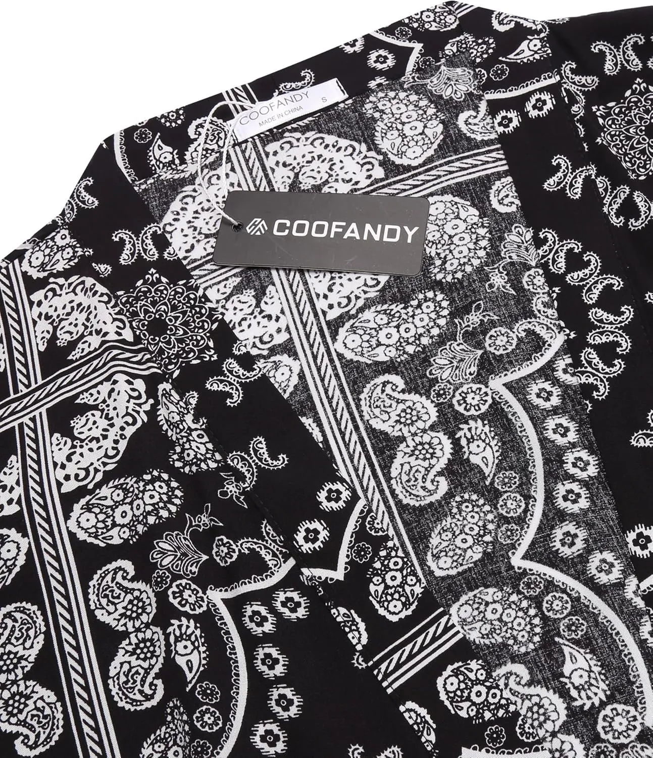 COOFANDY Men's Lightweight Kimono Robe Jacket Printed Japanese Style Bathrobes Casual Open Front Long Cardigan Coat Outwear