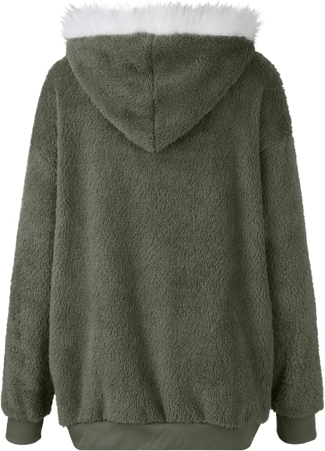 COTECRAM Jackets for Women Casual Plus Size Sherpa Fleece Winter Coats Full Zip Up Fuzzy Plush Sweater Hoodies Outerwear