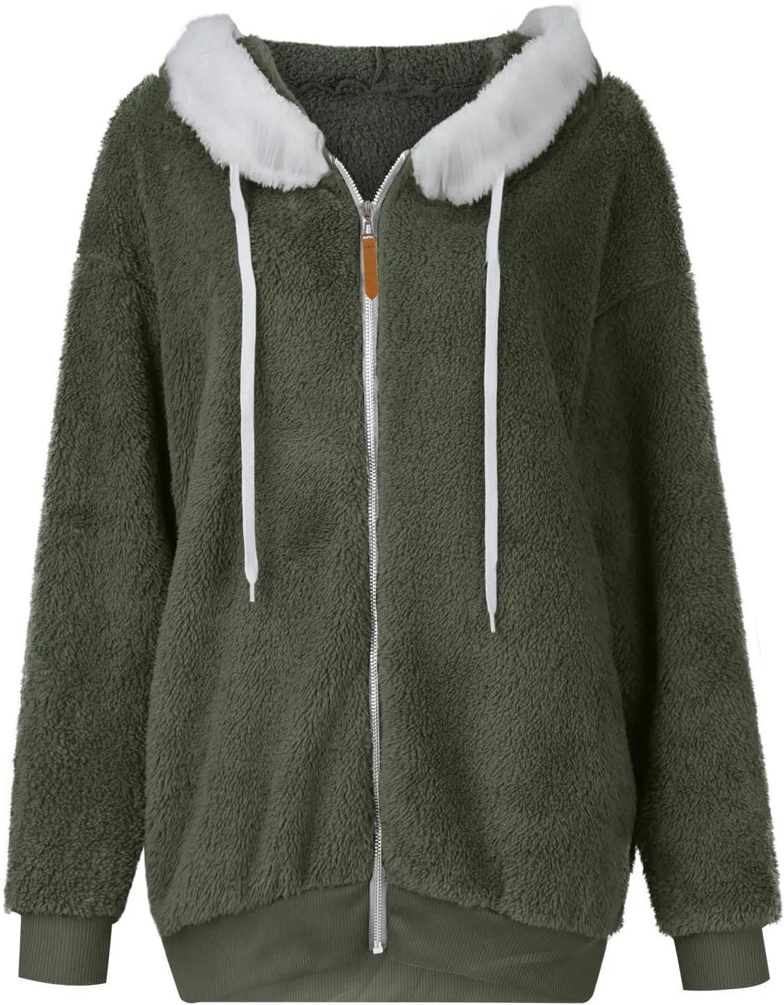COTECRAM Jackets for Women Casual Plus Size Sherpa Fleece Winter Coats Full Zip Up Fuzzy Plush Sweater Hoodies Outerwear