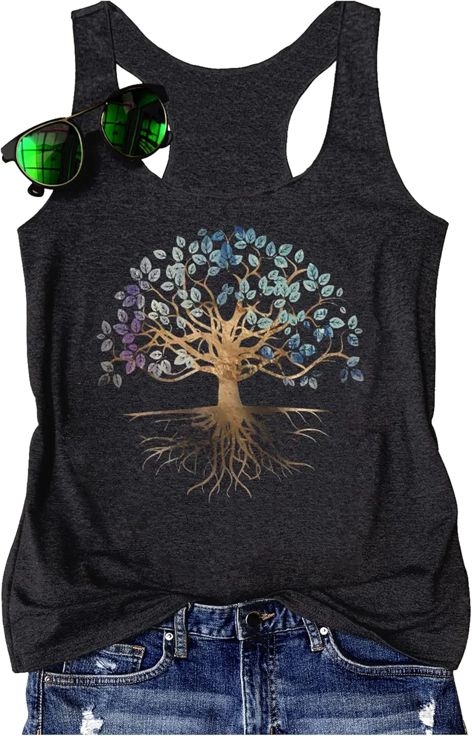 Country Concert Tank Tops Women Vintage Sunshine Racerback Tank Tops Summer Casual Classic-Fit Sleeveless T Shirt Cami