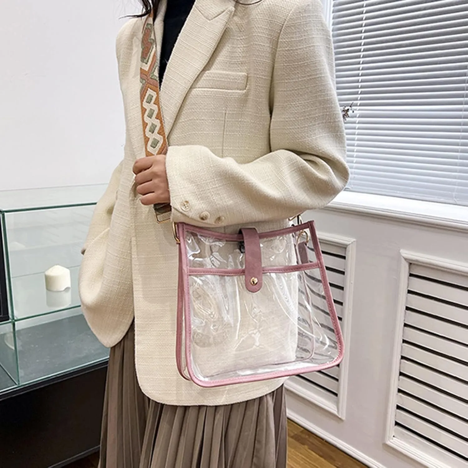 Crossbody Bags for Woman Trendy Women Bag Fashion Transparent Shoulder Bag Color Leopard Shoulder Strap Crossbody