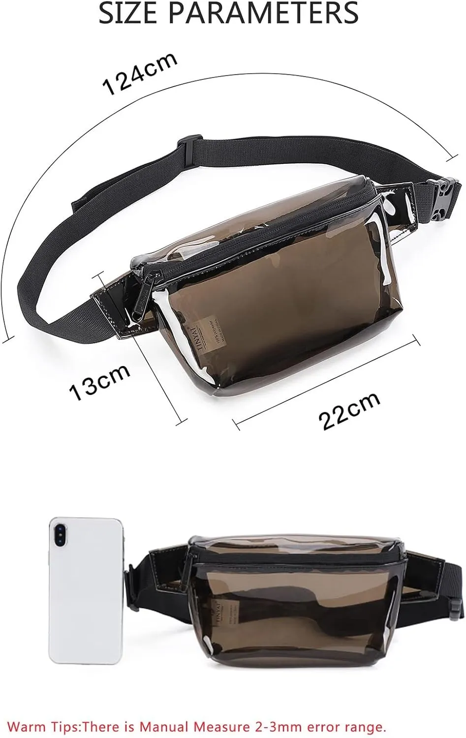 Crossbody Handbag for Women Woman Fanny Pack Transparent Clear Jelly Messenger Bag Waist Travel Fanny Bag Sling