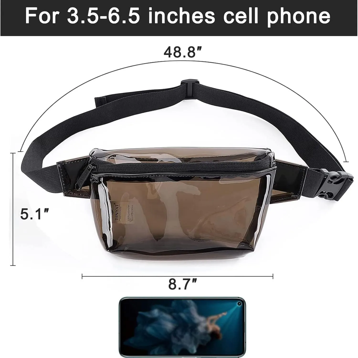 Crossbody Handbag for Women Woman Fanny Pack Transparent Clear Jelly Messenger Bag Waist Travel Fanny Bag Sling