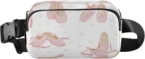 Dancing Ballerinas Silhoette Elegant Ballet Shoes Belt Bag for Women Men Fanny Pack Small Waist Pouch Crossbody Bags for Outdoor Hiking Running Travel