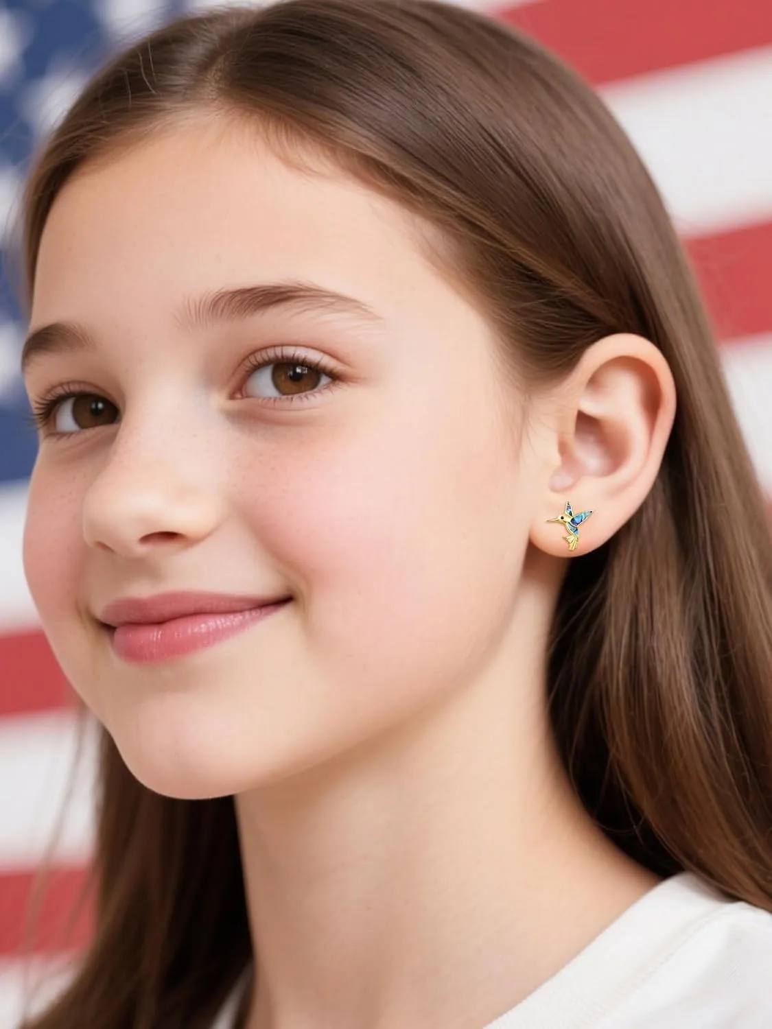 Dreamboat Hummingbird Bird Stud Earrings for Women 925 Sterling Silver Hypoallergenic Hummingbird Jewelry Gifts for Sensitive Ear