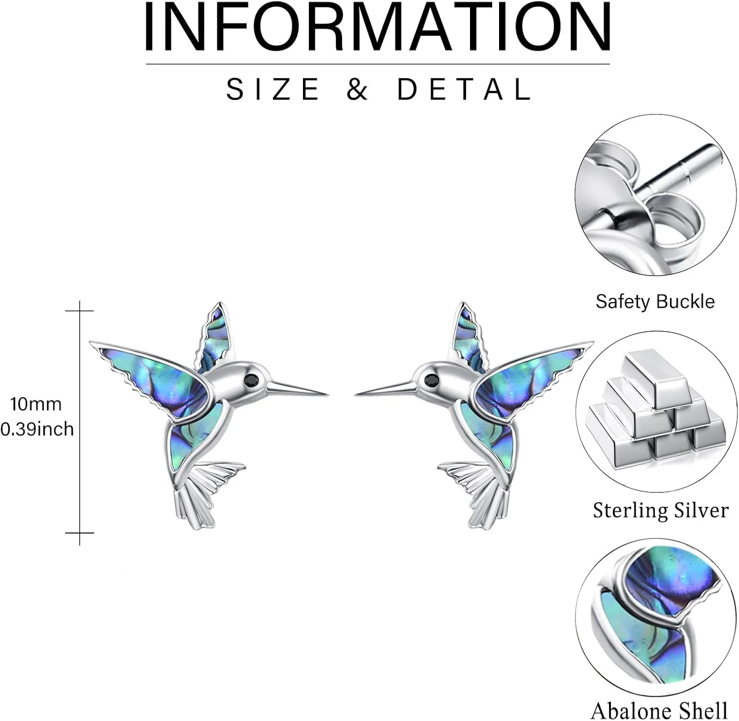 Dreamboat Hypoallergenic Animal Stud Earrings for Women 925 Sterling Silver Animal Jewelry Gifts for Sensitive Ear