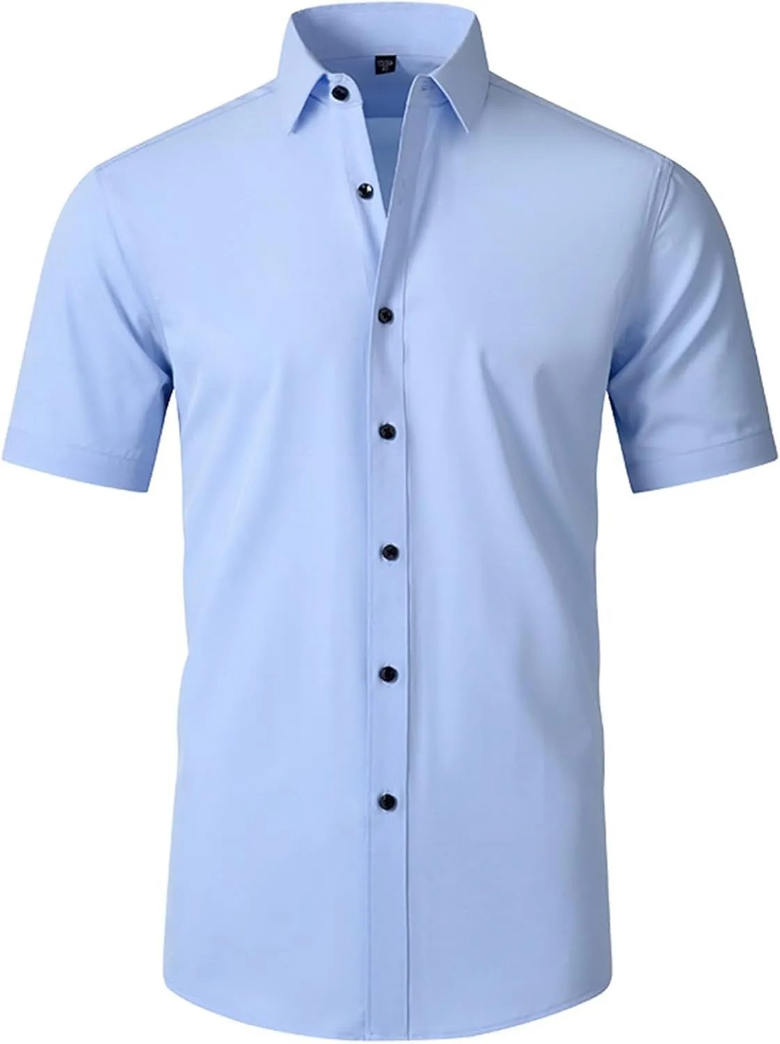 Dress Shirts for Men,Men's Summer Short Sleeve Button Down Business Work Blouses Regular Fit Wrinkle-Resistant Shirt Blue