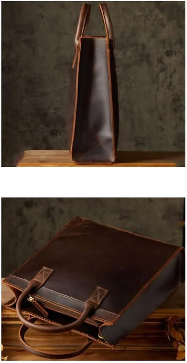 DUSTMAN Business Briefcases Mens Handbags Genuine Leather Carrying Cases Laptop Bags Messenger Shoulder Bags