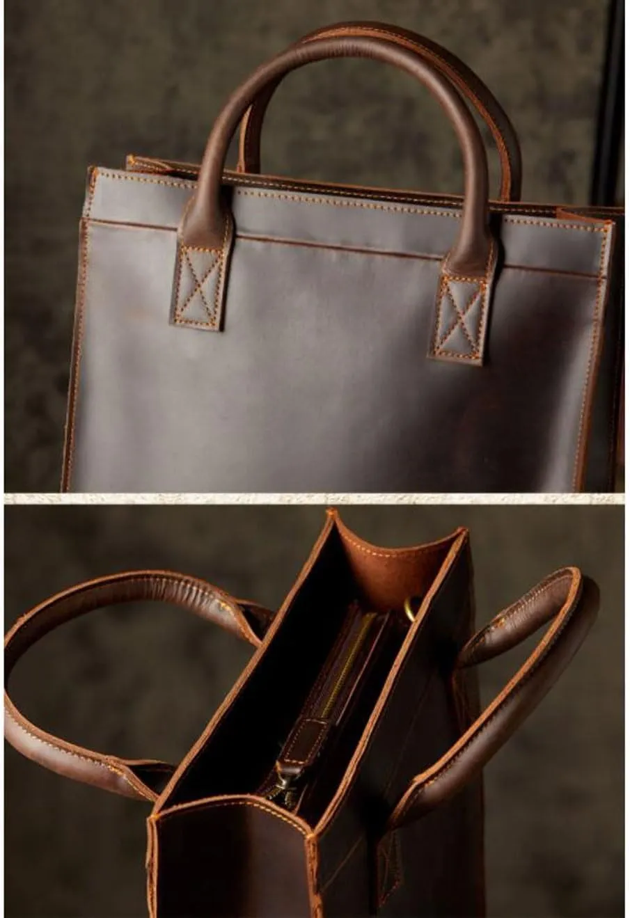 DUSTMAN Business Briefcases Mens Handbags Genuine Leather Carrying Cases Laptop Bags Messenger Shoulder Bags