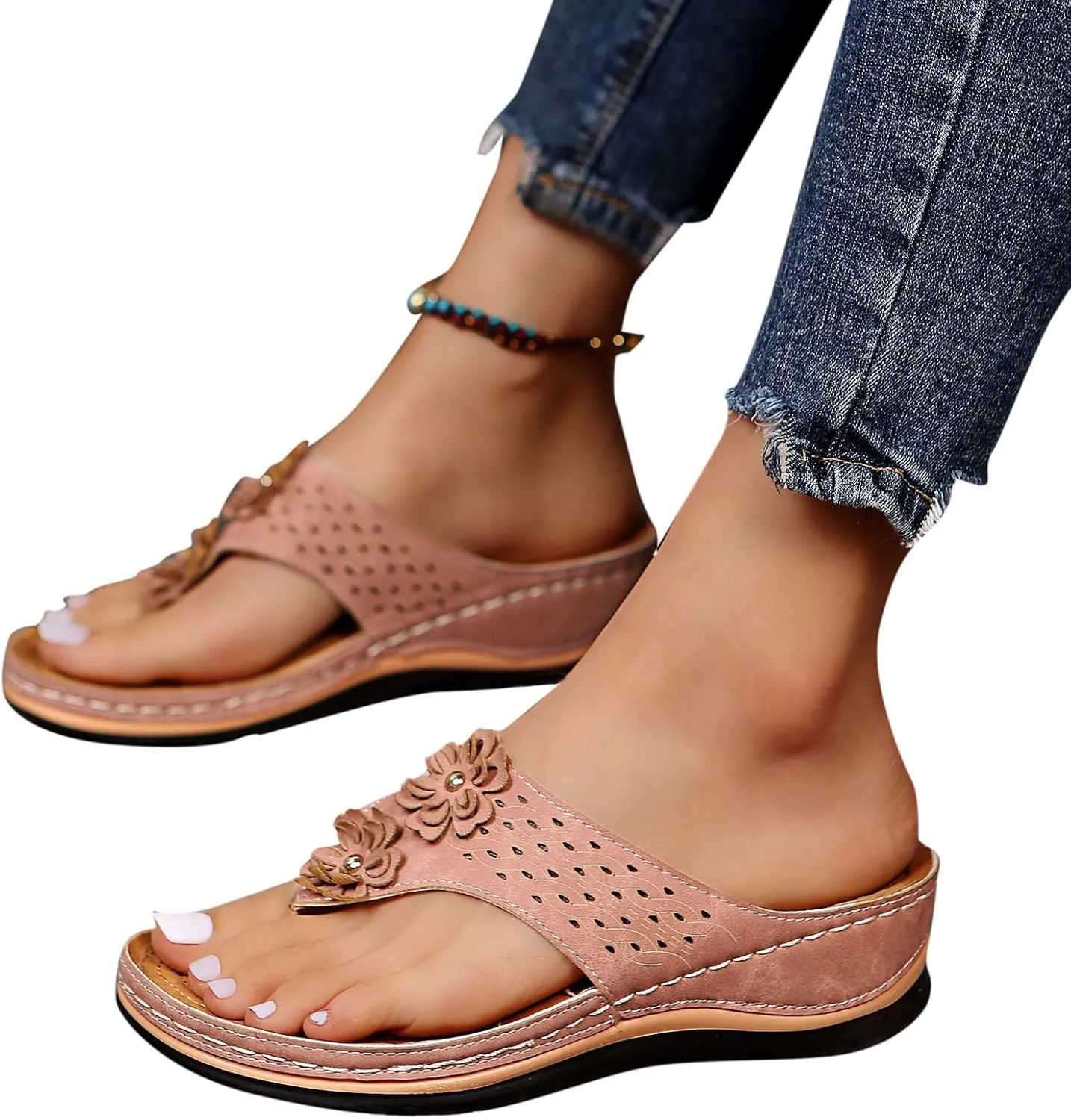Eduavar Orthopedic Sandals for Women, Black Sandals Women Wide Width Open Toe Sandals Comfy Platform Sandals Travel Shoes