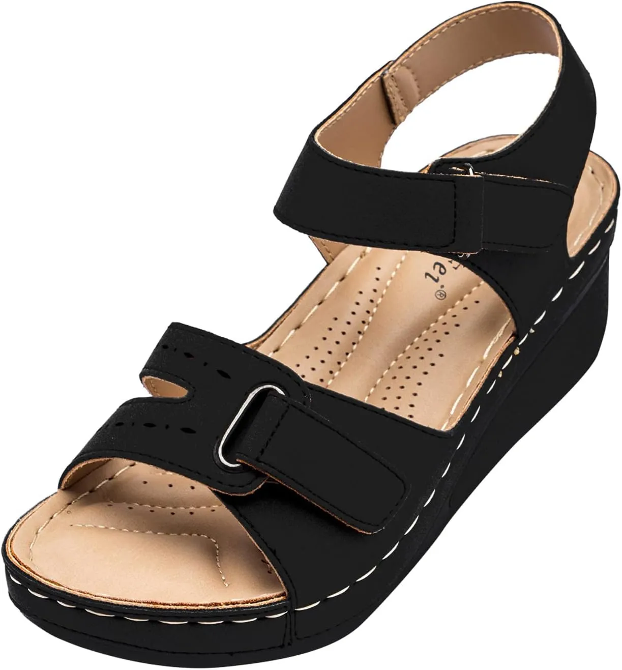 Eduavar Womens Sandals Dressy, Sandals for Women Casual Summer Close Toed Espadrille Wedge Platform Sandals Shoes