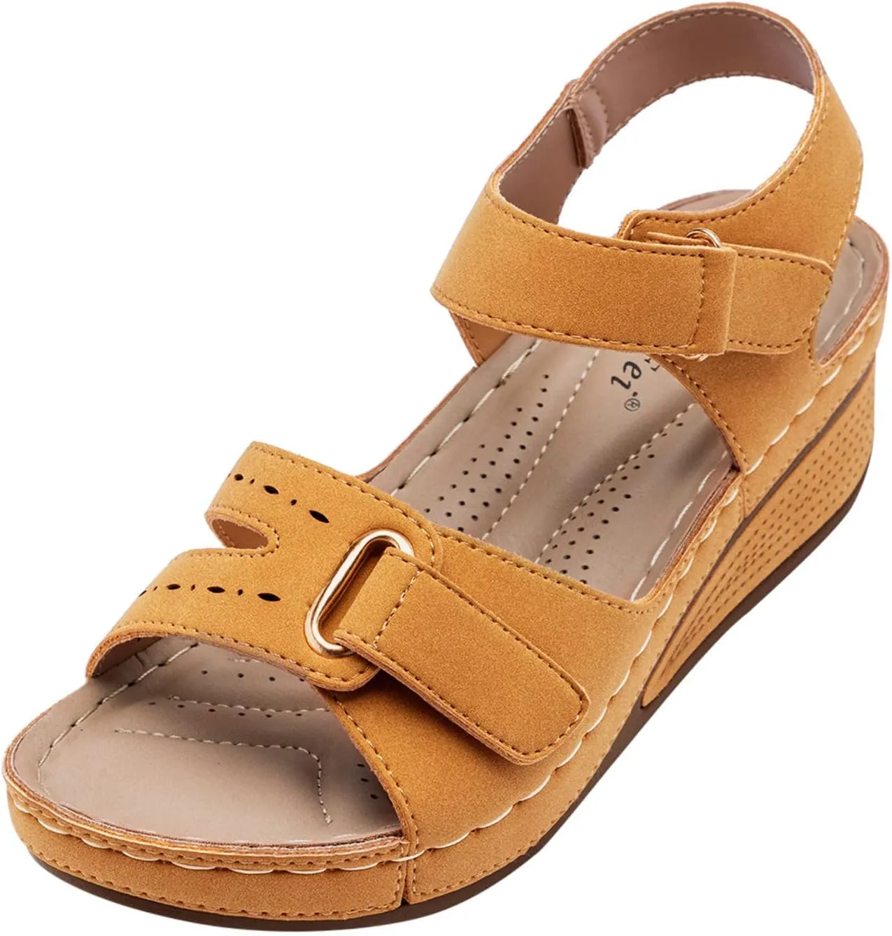 Eduavar Womens Sandals Dressy, Sandals for Women Casual Summer Close Toed Espadrille Wedge Platform Sandals Shoes
