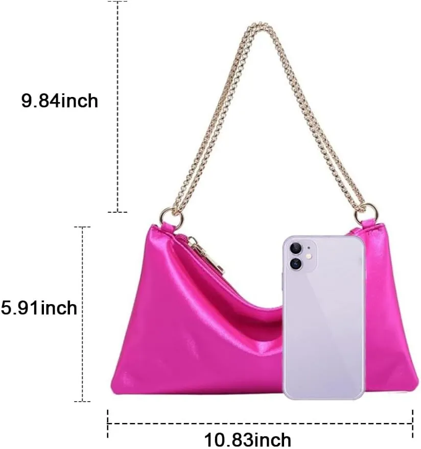 Evening Bags for Women Formal Satin Handbag Shoulder Bag Clutch Purses Wedding Guest Purse Prom Bag Cocktai Party Bag