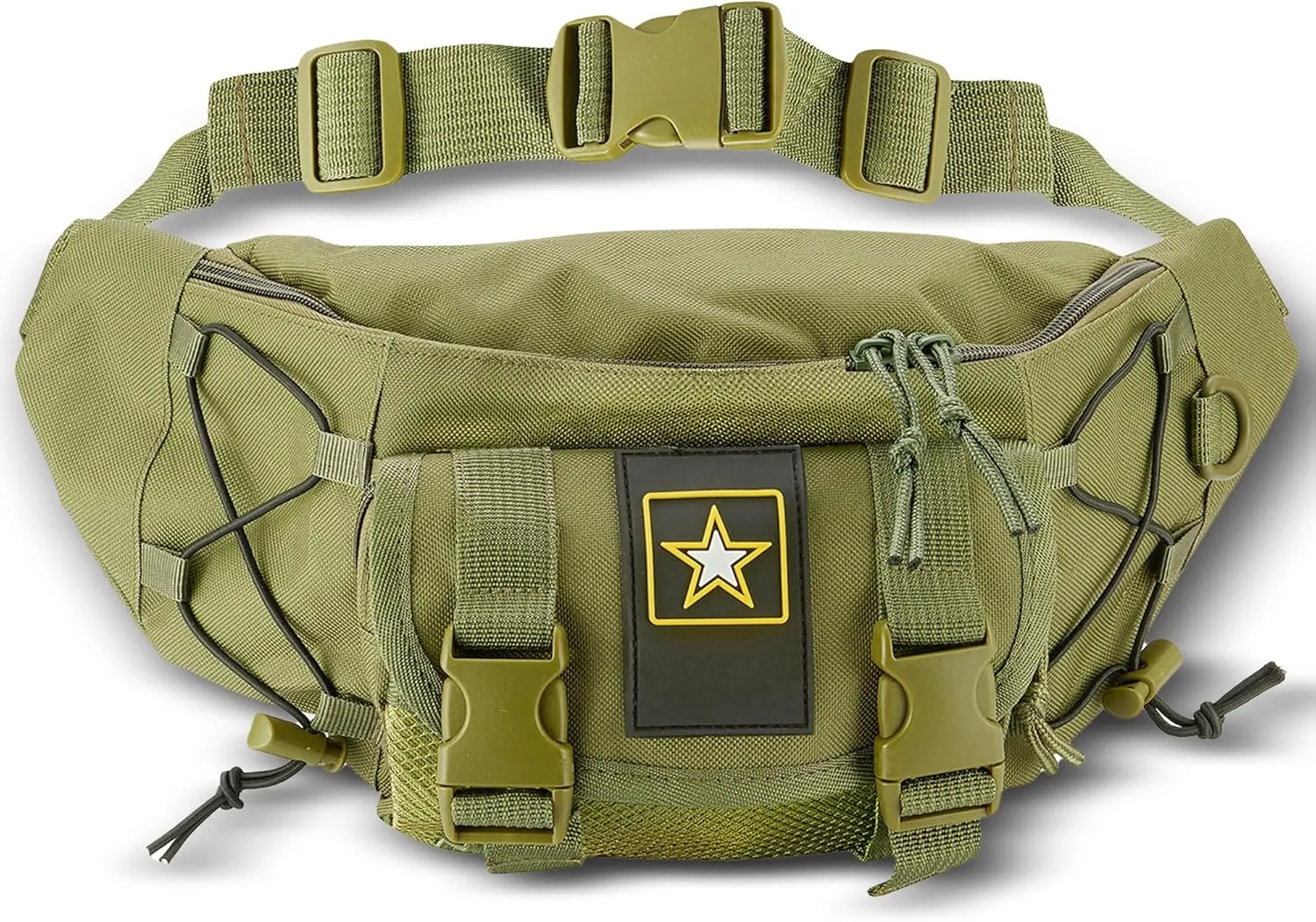 Fanny Pack for Men & Women - Waist Bag Pack with Multiple Compartments - Water Resistant Travel Bag with Adjustable Straps for Hiking, Running (Green)