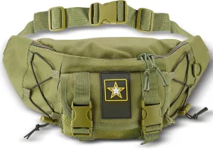 Fanny Pack for Men & Women - Waist Bag Pack with Multiple Compartments - Water Resistant Travel Bag with Adjustable Straps for Hiking, Running (Green)