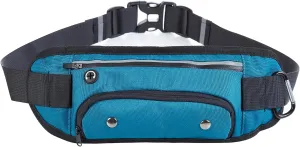 Fanny Pack Portable Dog Walking Bag for Men Women, Sports Waist Pack, Carrying All Phones, Keys, Wallets, Water Bottles, ETC., with Hooks and Waterproof Zippers (Sapphire Color)
