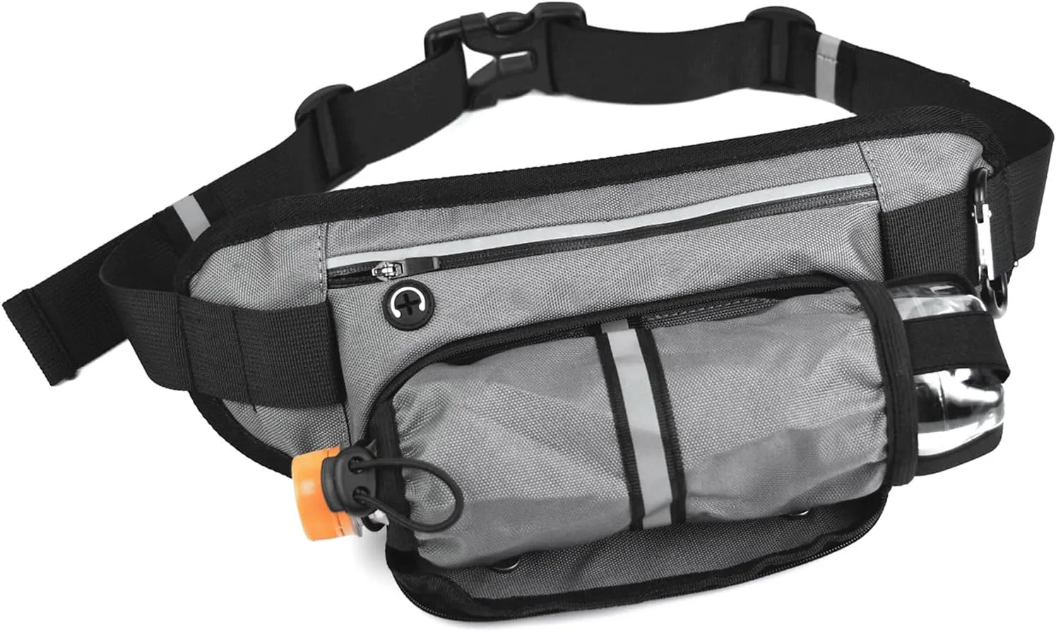 Fanny Pack Portable Dog Walking Bag for Men Women, Sports Waist Pack, Carrying All Phones, Keys, Wallets, Water Bottles, ETC., with Hooks and Waterproof Zippers (Steel Gray)