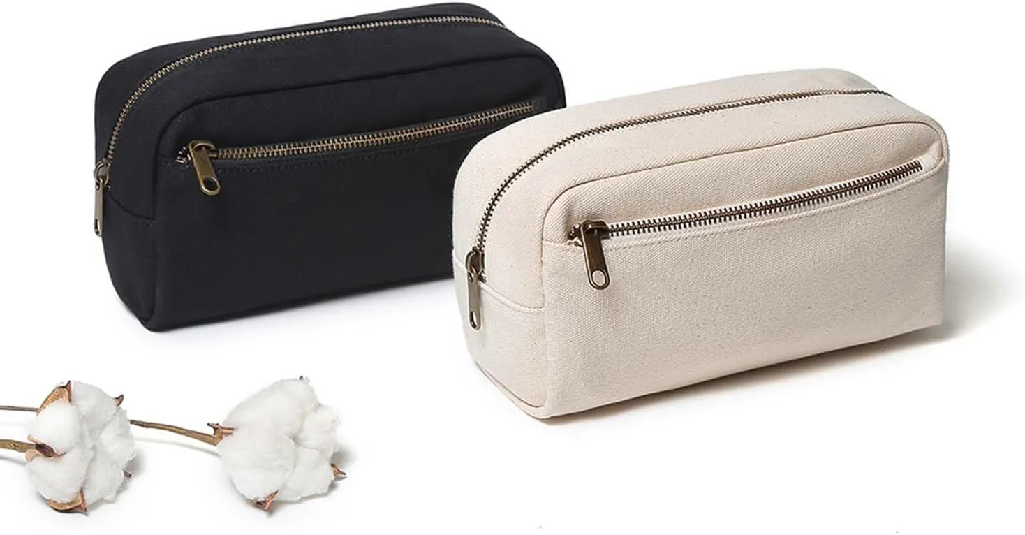 Female cosmetic bags Canvas toiletry bags Wash bags with large capacity Simple design but multifunction