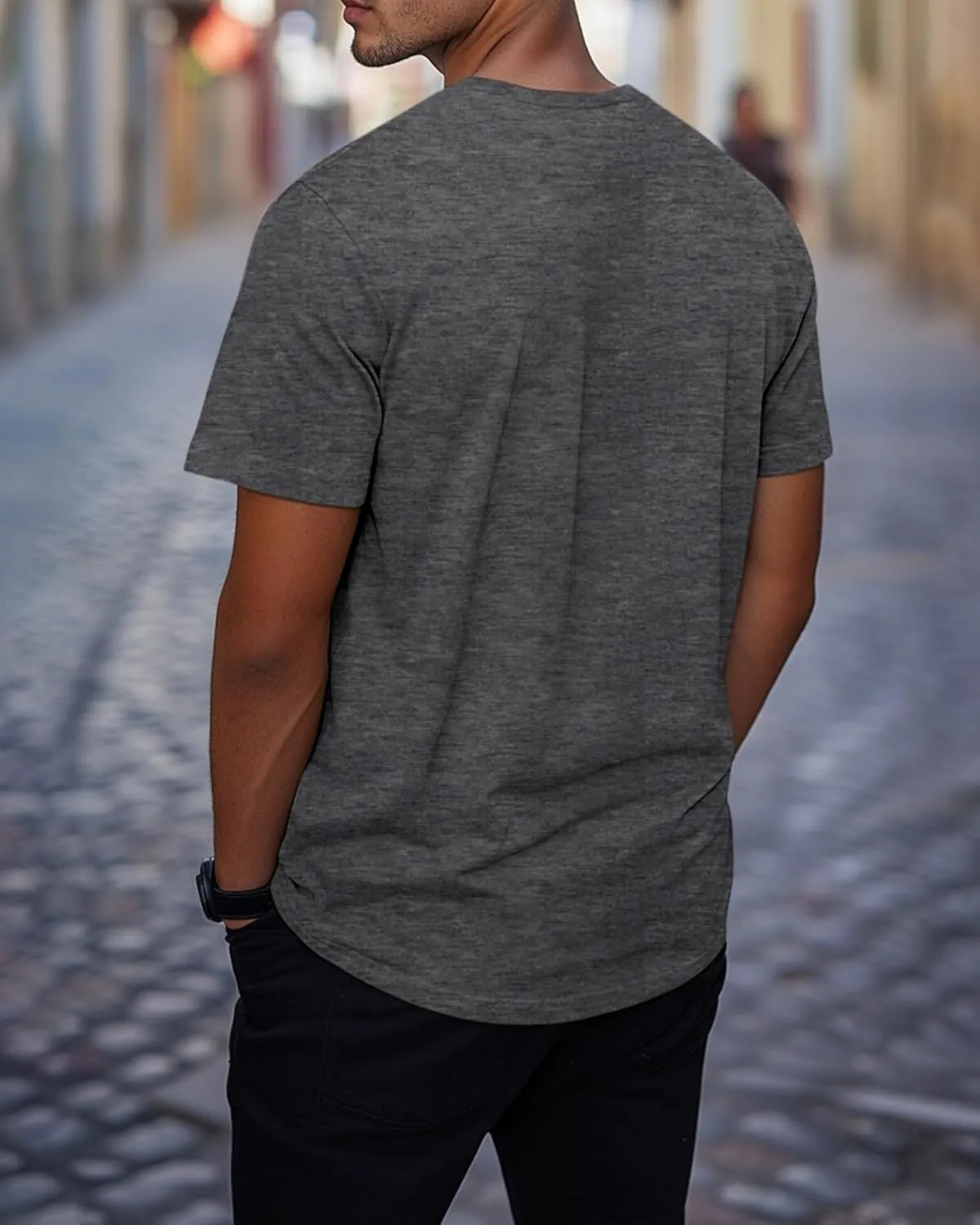Ficerd 3 Pack Men's V Neck 95% Cotton T-Shirts M-7xl Big Tall Regular Soft Short Sleeve Basic 2025 Summer Clothes