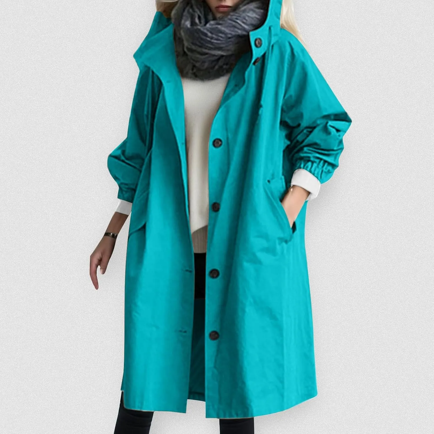 Fleece Jackets for Women Casual Fall Zip Up Light Coat Warm Mid Length Soft Cardigans Oversized Baggy Biker Coat Cozy