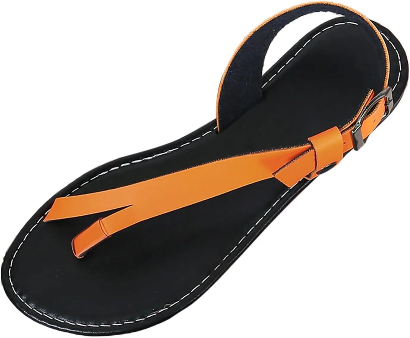 Flip Flops for Women Summer Strappy Flat Sandals Womens Slip On Open Toe Ankle Strap Beach Walking Shoe