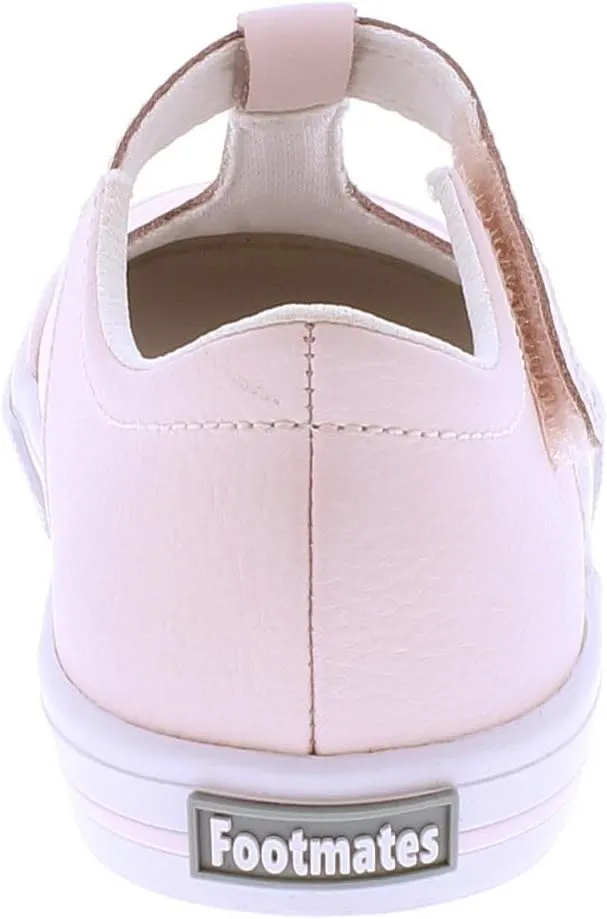 FOOTMATES Drew Mary Jane Flat T-Strap Girls Canvas Walking Sneakers with Custom-Fit Insoles, Slip-Resistant Vulcanized Outsoles