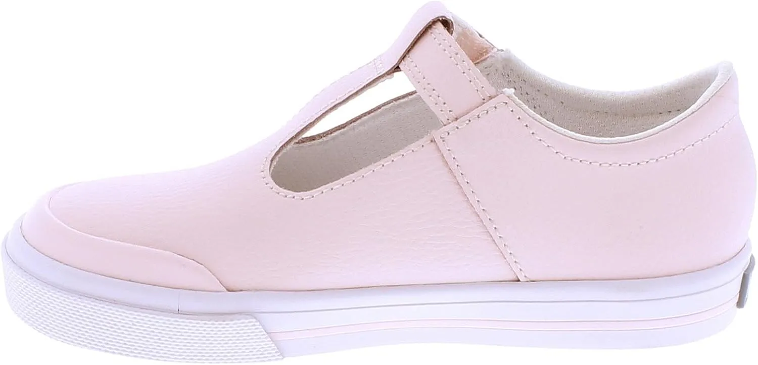 FOOTMATES Drew Mary Jane Flat T-Strap Girls Canvas Walking Sneakers with Custom-Fit Insoles, Slip-Resistant Vulcanized Outsoles