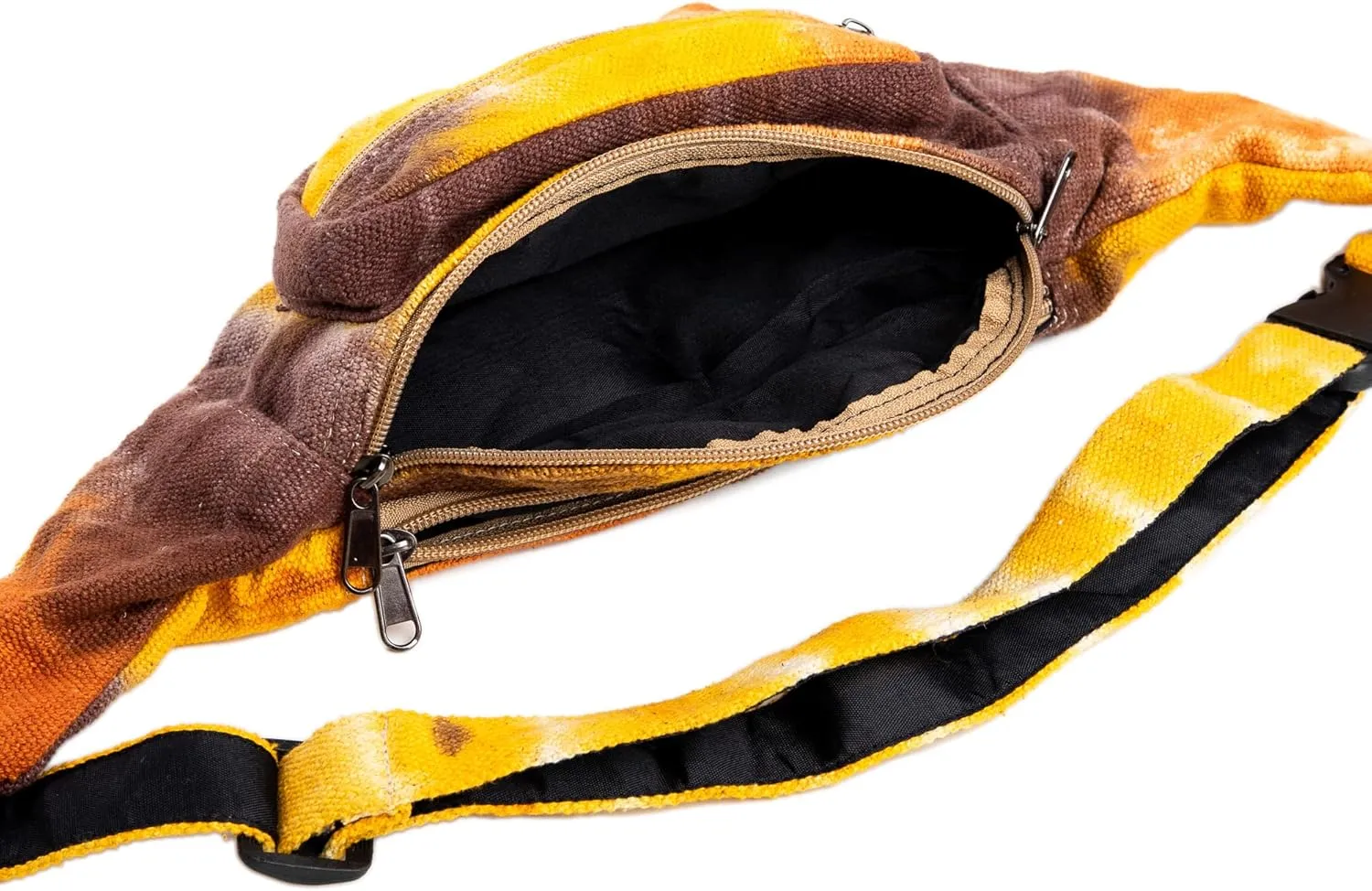 Freakmandu Eco-Friendly Boho Hippie Style Hemp Fanny Pack Hip Waist Bag for Hiking Running Jogging (Fall Magic)