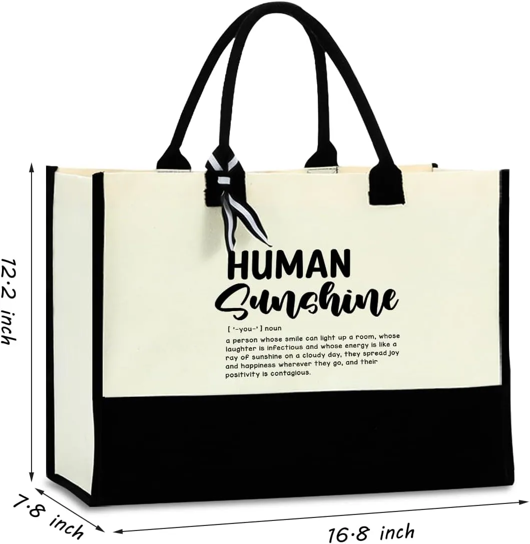 Friendship Gifts Work Besties Soul Sister Gifts for Women, Thank You Gifts Waterproof Tote Bag Beach Bag, Sunshine Gifts