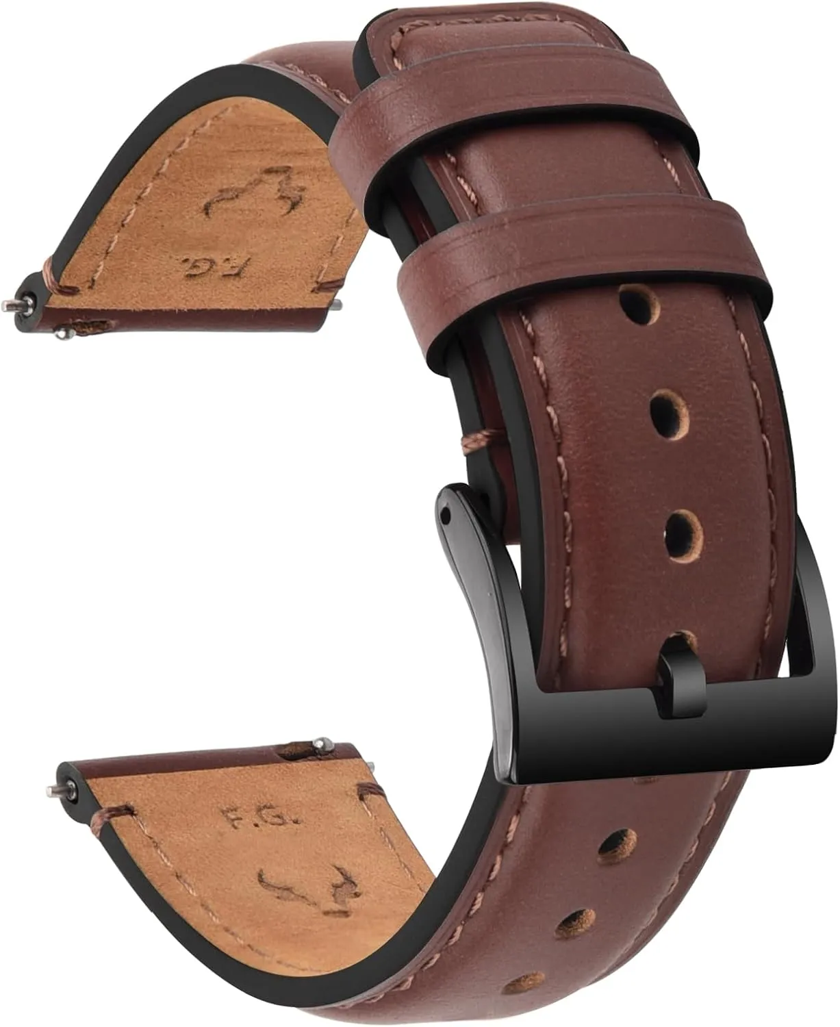 Fullmosa Watch Bands,18mm 19mm 20mm 22mm 24mm Quick Release Leather Watch Band Strap - Burnished Leather Watch Band Vintage Wristband