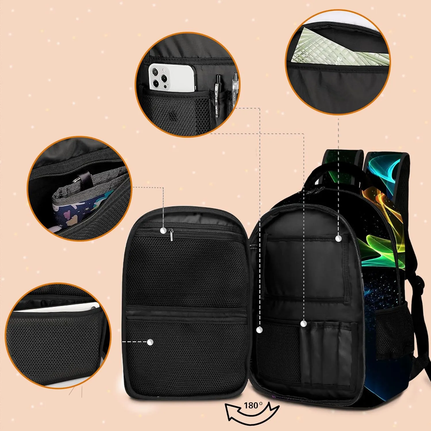 Game Backpack Set for Boys, Gaming Backpack 3 Pack, Boy Backpack Lunch Box, and Pencil Bag for Kids Teens Elementary Middle School Large Capacity Game School Bag 17" ravel Back Pack