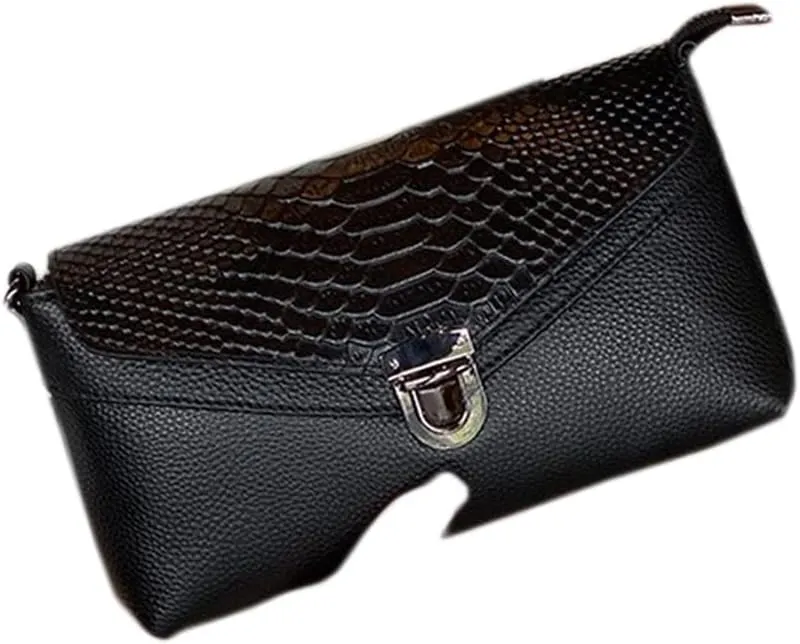 Genuine Leather Women's Unique Shoulder Bags Satchel Leather Envelope Clutch Purse With Cross-body Strap
