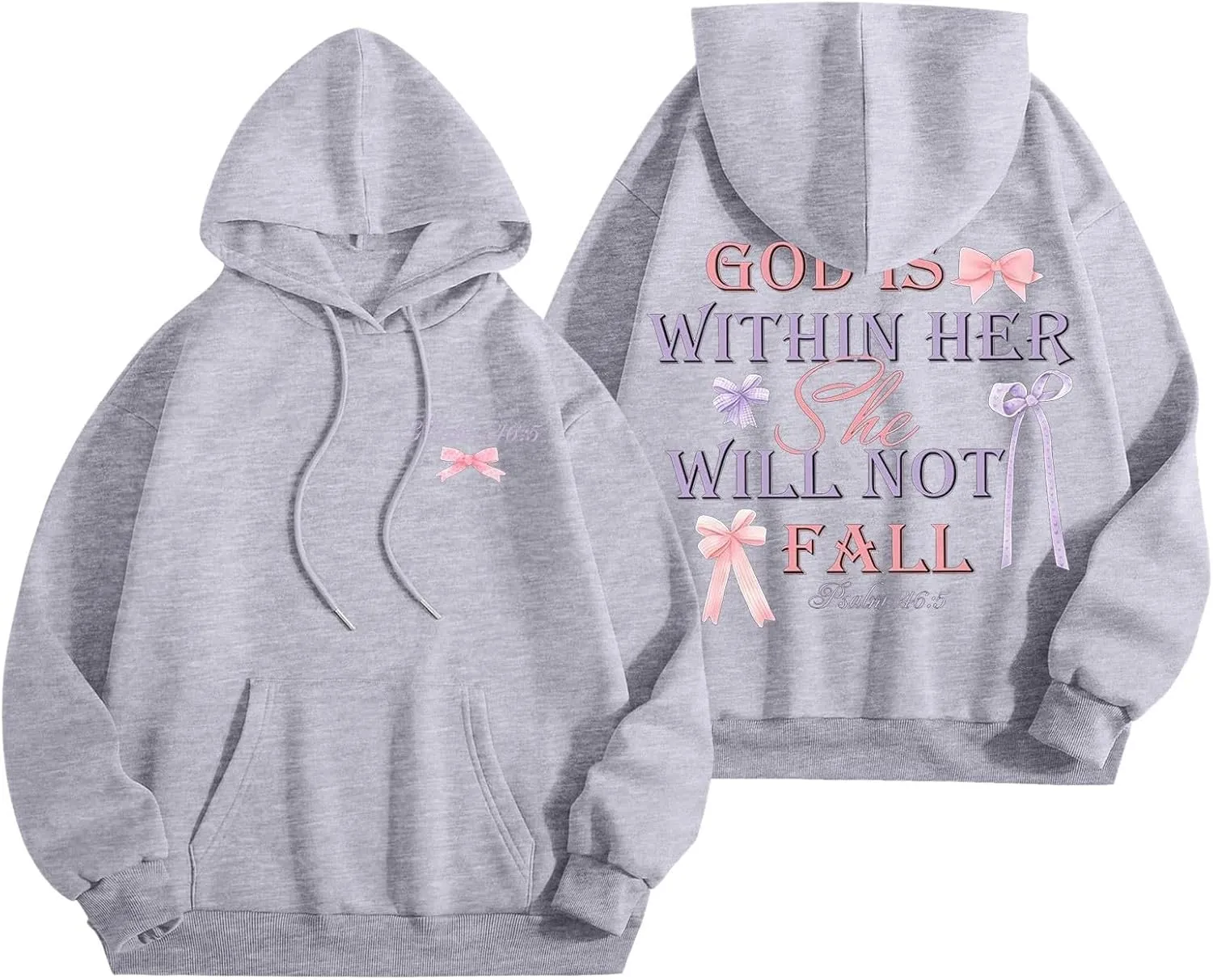 God Is Within Her She Will Not Fail Womens Sweatshirts Long Sleeve Hoodies Oversized Casual Comfy Trendy Pullover