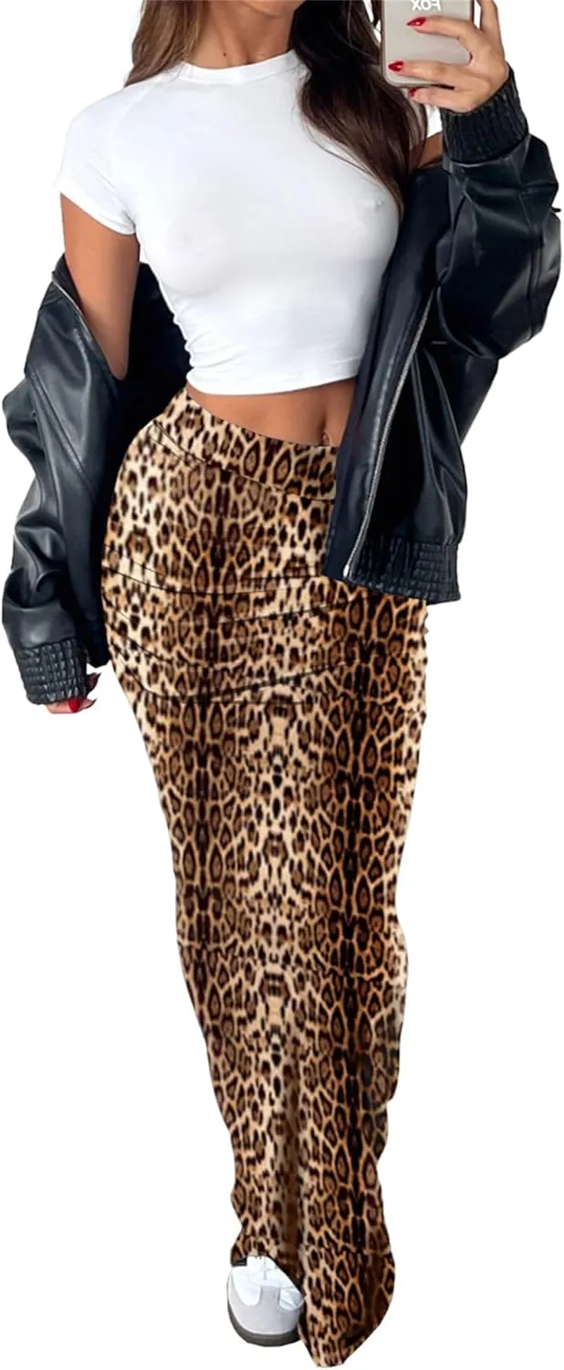Hafailia Maxi Skirts for Women - Casual Ruched Y2K Low Rise Elastic Waist Long Bodycon Skirt 2025