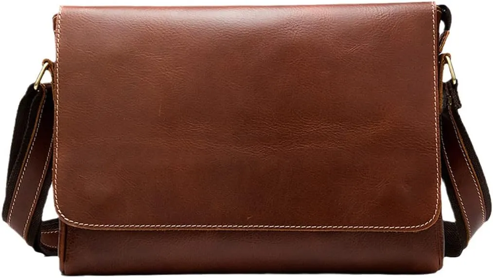 Haitpant Men's Crazy Horse Leather Briefcases Laptop Bag Office Bags Messenger Bags Leather Computer Bags