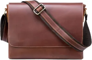 Haitpant Men's Crazy Horse Leather Briefcases Laptop Bag Office Bags Messenger Bags Leather Computer Bags