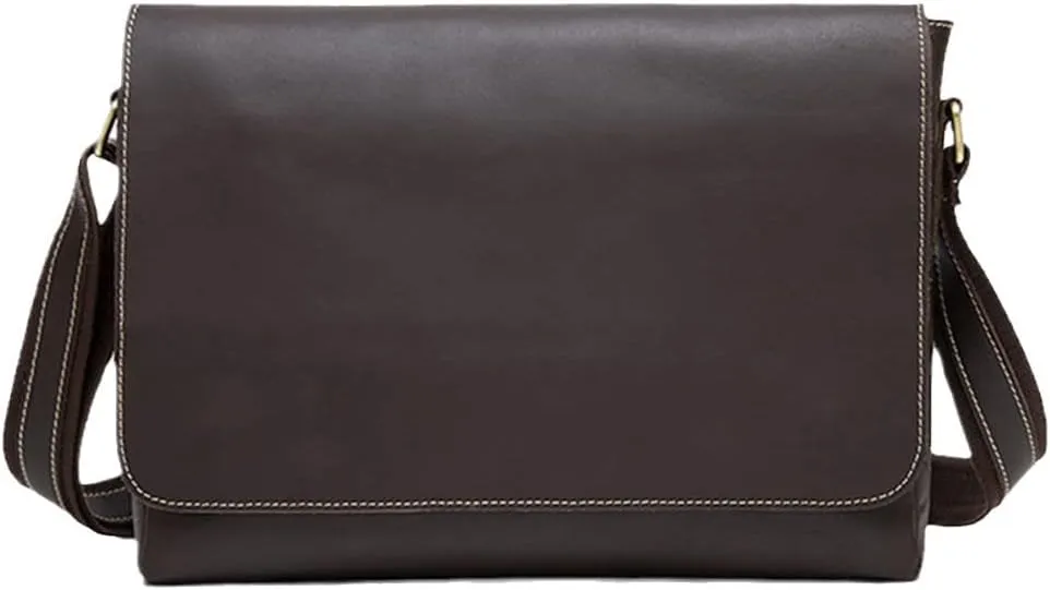 Haitpant Men's Crazy Horse Leather Briefcases Laptop Bag Office Bags Messenger Bags Leather Computer Bags