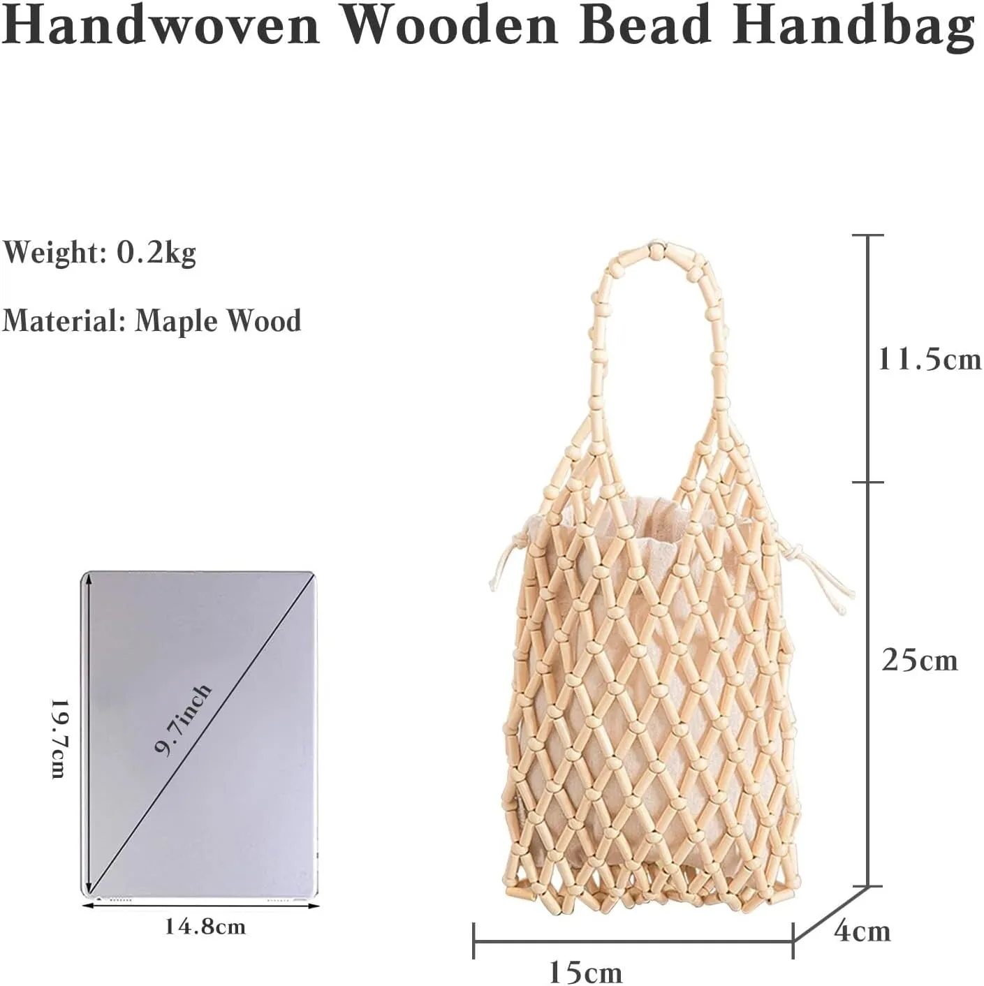 Handmade Woven Bucket Drawstring Handbag Summer Beach Bohemian Clutch Retro Top-handle Women Mini Tote