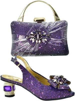 HBJWOV Pointy toe fish mouth high heels Dinner bag diamond chunky dinner bag clutch bag