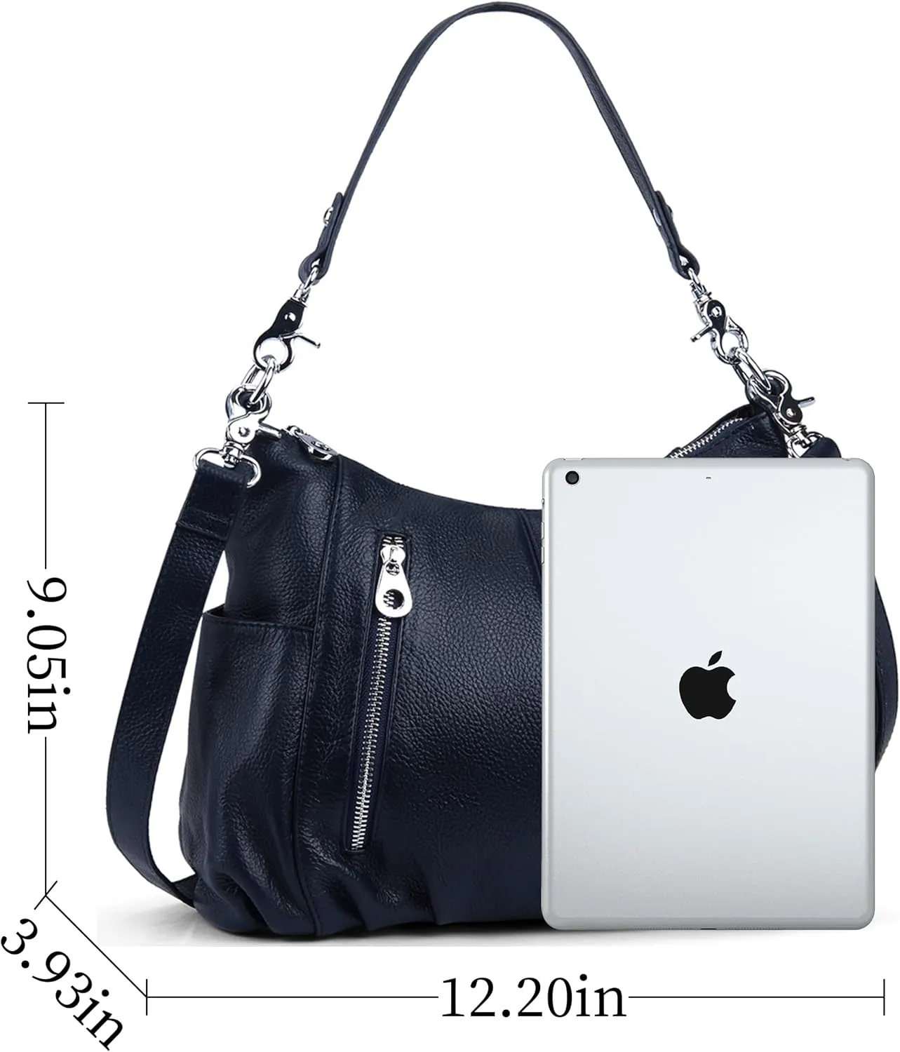 HESHE Genuine Leather Purses for Women Shoulder Hobo Bag Crossbody Satchel Handbags Designer Ladies Totes Purse