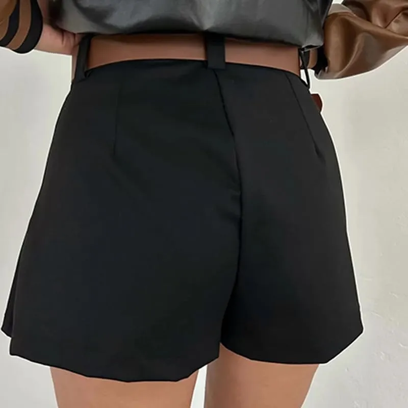 heyheyshine Summer Women's Casual Flared Pleated Mini Skater Skirt with Shorts High Waisted Ruffle Trim Lingerie Skirt